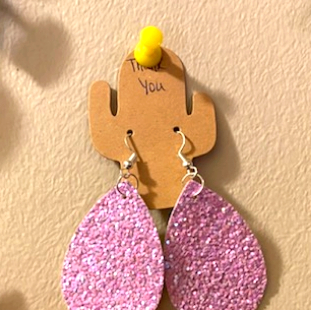 Leather faux earrings